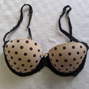PINK by VS TAN/BLK SPOTS Balconette,  34B   *P1081
